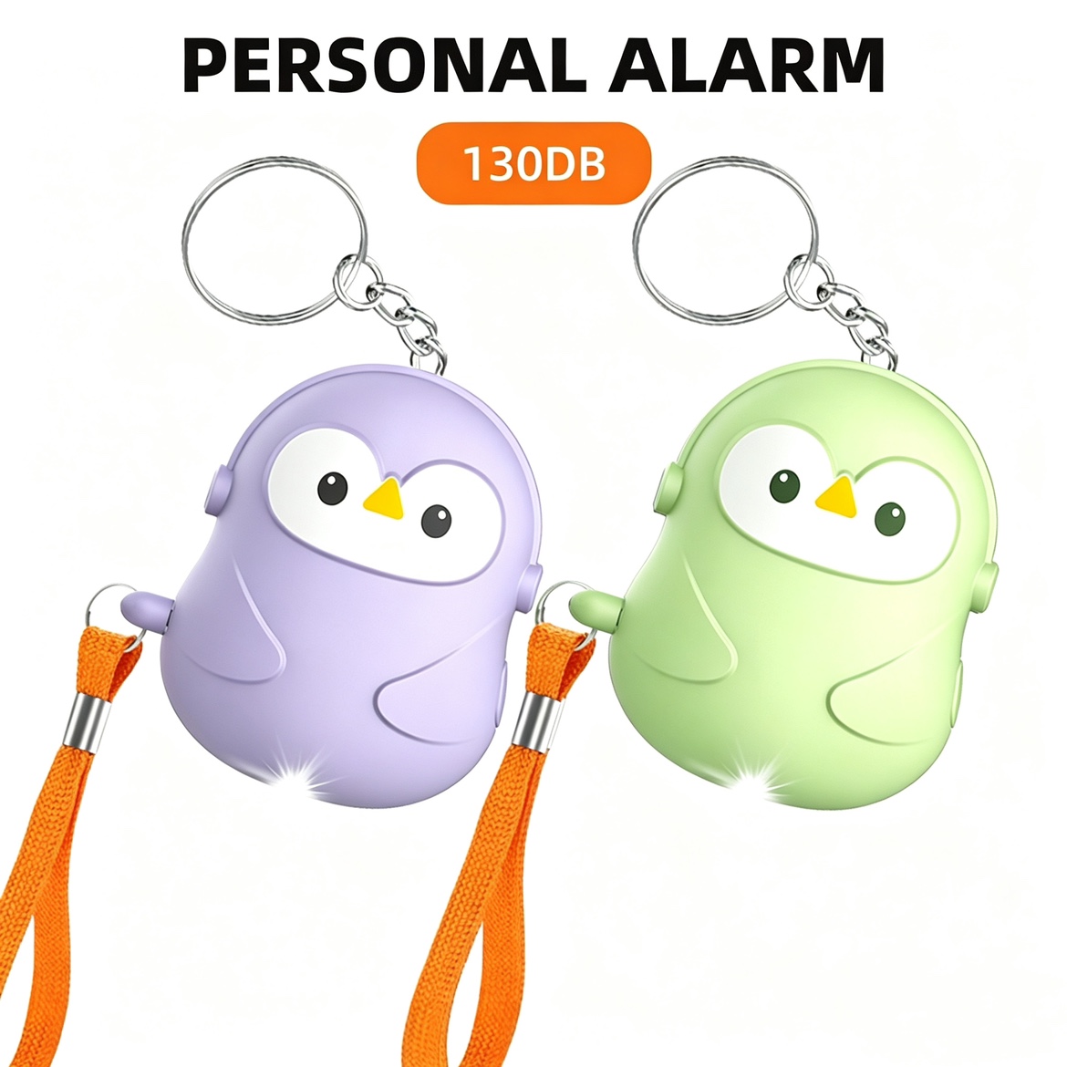 Personal Alarm Keychain - ชุดอุปกรณ์ป้องกันตัว 5 ชิ้น พร้อมเสียงไซเรน 130 เดซิเบล