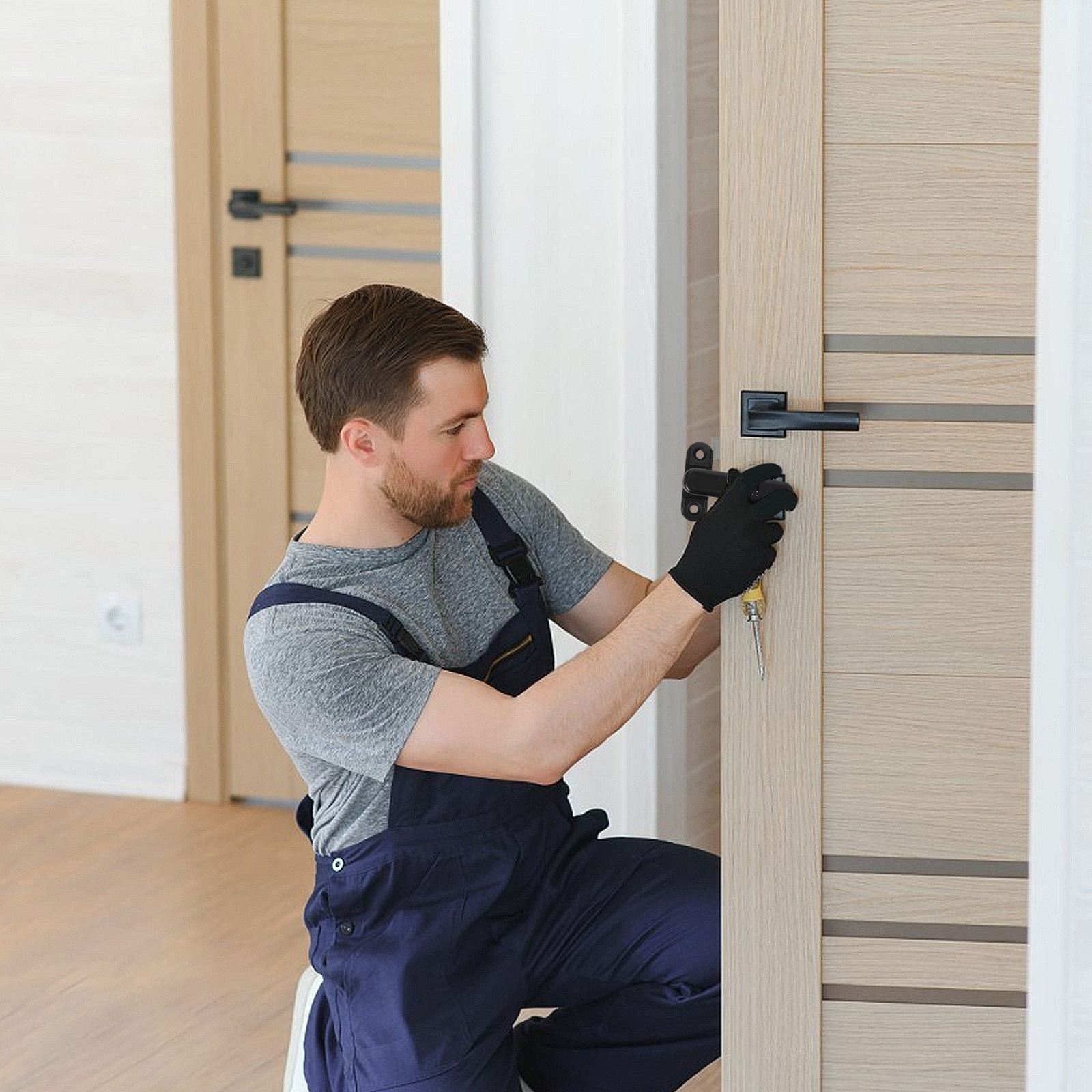 Door Stop Alarm - อุปกรณ์กันขโมยแบบพกพาสำหรับประตู ป้องกันการโจรกรรม สำหรับบ้าน โรงแรม อพาร์ทเมนท์ ป้องกันเด็กและสัตว์เลี้ยง