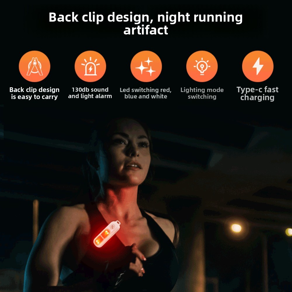 Personal Alarm Keychain - ไฟเตือนความปลอดภัยสำหรับวิ่งกลางคืน 130dB ไฟ LED พร้อมพวงกุญแจ สัญญาณเตือนภัยส่วนบุคคลแบบพกพาขนาดเล็ก