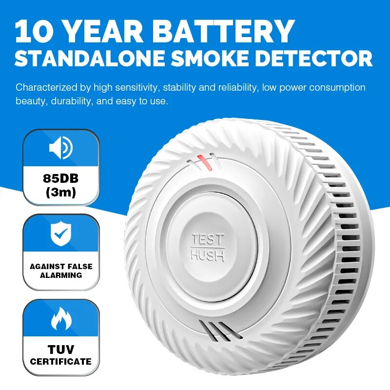1 PC เครื่องตรวจจับควันคําเตือ - Smoke Detector Interconnected บทวิจารณ์และราคา